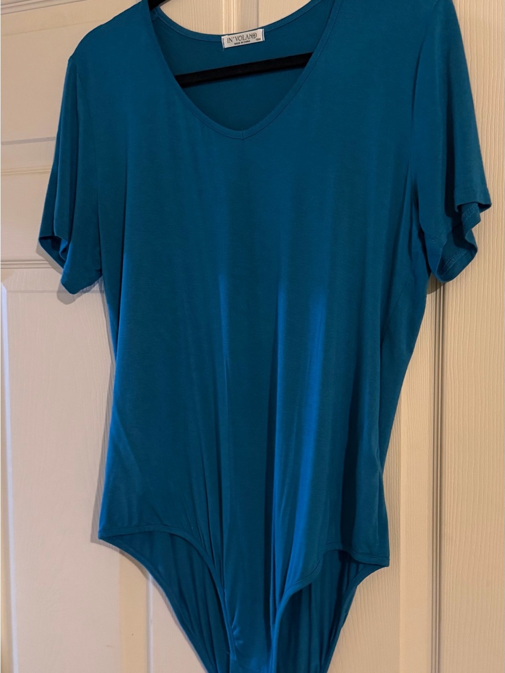 Teal V-Neck Women's body suit‎